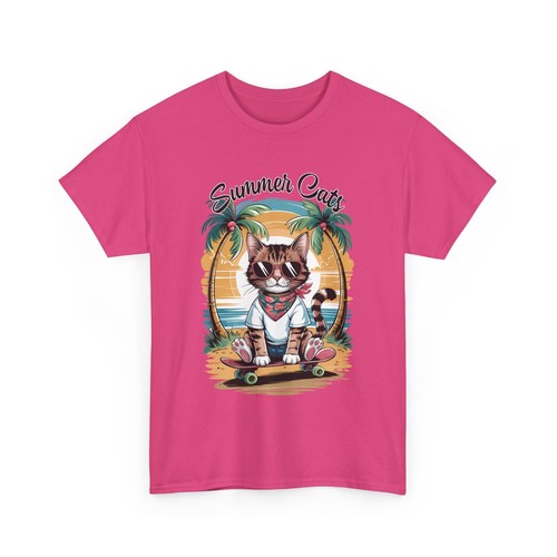 Summer Cats Unisex Tee - Fun Cat T-Shirt for Pet Lovers, Gifts for Birthdays, - 第 45/50 張圖片