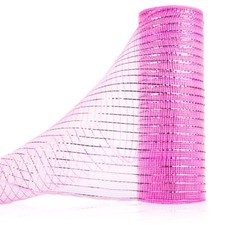 Deco Mesh Ribbon 10inch x 30 Feet Each Roll Metallic Foil Mesh Ribbon for Wre...