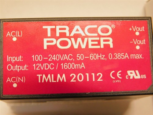 Traco TMLM20112 90-264VAC, 47-440Hz In, 20W 12VDC 1660mA Out Power Supply - Picture 2 of 2