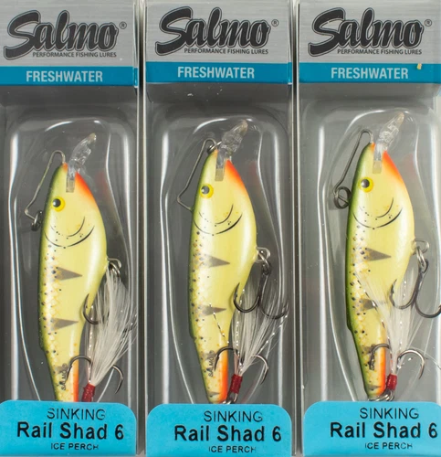 (LOT OF 3) SALMO RAIL SHAD 6 SINKING 1/2OZ QRB004 ICE PERCH B7263