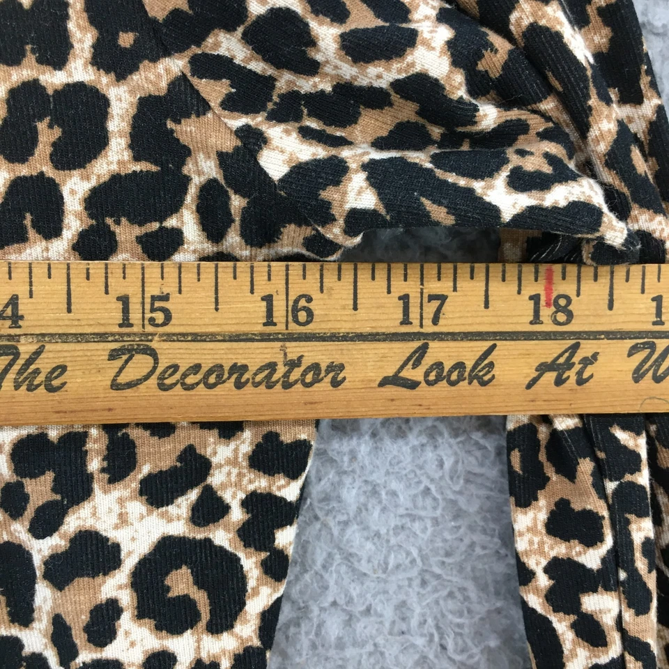 Top corto Zara Trafaluc manga larga para mujer mediano negro marrón estampado de leopardo Crew Foto 4 de 4