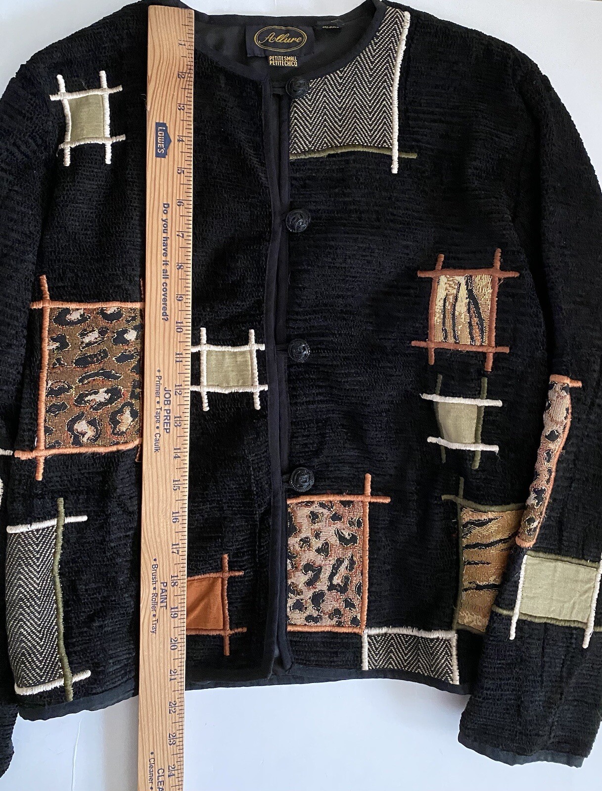 ALLURE CHENILLE PATCHWORK Spring BLAZER/JACKET wo… - image 4