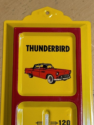 FORD THUNDERBIRD METAL THERMOMETER - HIGH PERFORMANCE LUXURY USA - ALL METAL - Imagen 3 de 10