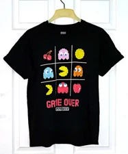 PAC-MAN GAME OVER Brisco Brands Black T Shirt L
