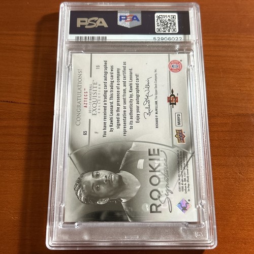 2011 UD Exquisite KAWHI LEONARD RC Autograph Rookie On-Card Auto SP/199 PSA 7 - Picture 2 of 2