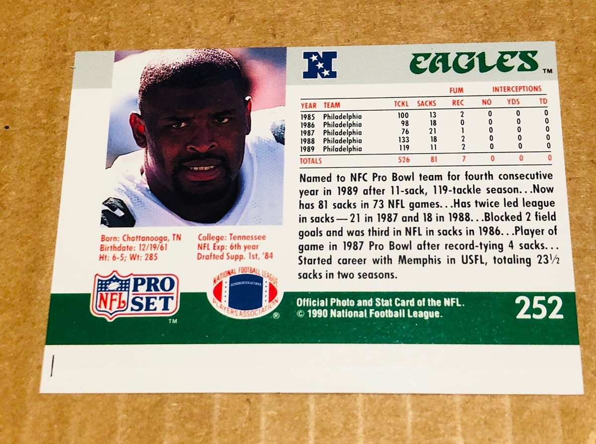 Extremely Scarce Reggie White error card 1990 NFL pro set near
