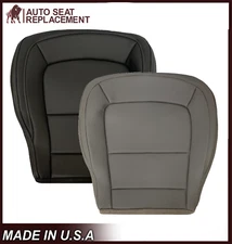 2015 - 2022 Chevy Colorado WT Front Bottom Syn. Leather Seat Covers Black Gray