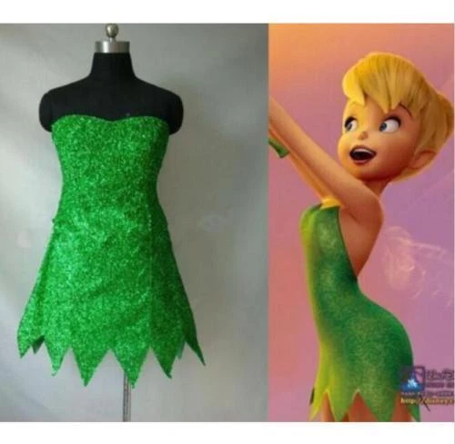 Fairy Tinker Bell Cosplay Tinkerbell Dress Green Pixie Dress Up Adult  Costume:a | eBay