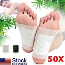 50Pcs Foot Detox Patches Pads Toxins Deep Cleansing Herbal Organic Slimming Pad