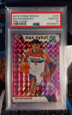 2019 Panini Mosaic Rui Hachimura Rookie Card Pink Camo Prizm PSA