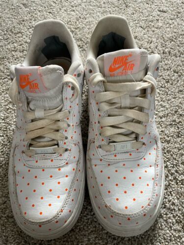 Nike Air Force 1 Low ’07 Polka Dots White Orange AT5019-100 Women's Sz US 7 - Picture 1 of 14