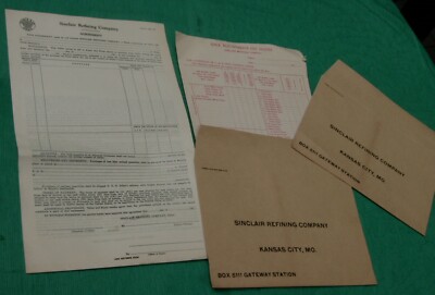 Vintage 30's Sinclair Refining Company Oil Envelope Idle Equipment / Agreement 