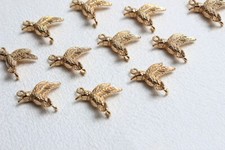 10pcs Gold Hummingbird Charm,14K Gold Plated Brass Animal Bird Pendant With Loop