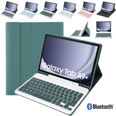 Hülle für Samsung Galaxy Tab А9+ Tablet 11 Zoll Bluetooth Tastatur Flip Ständer Cover
