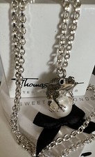 Massive Thomas Sabo Kette & riesen grüner Frosch auf Perle Anhänger Rarität