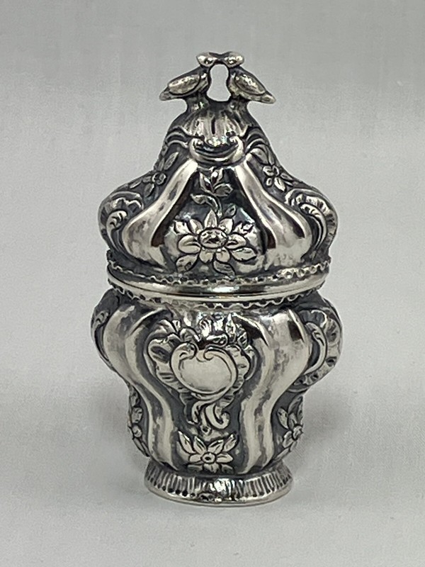 Antique Scandinavian Silver Hovedvandsaeg Marriage Spice/Scent Box - Signed