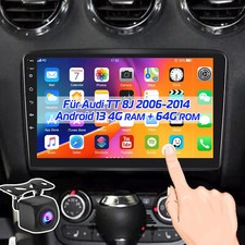 9" Android 13 GPS Navi Autoradio 4+64GB Carplay WIFI KAM für Audi TT TTS 8N 8J
