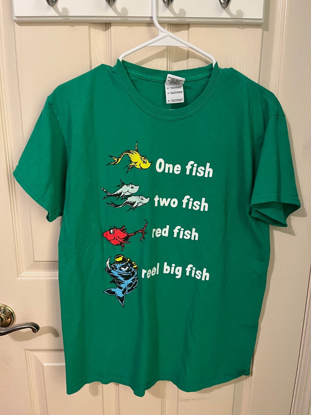 Y2K Dr Seuss One Fish Two Fish Shirt Men’s Sz Medium Gem