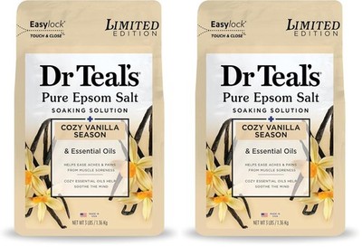 Dr Teals Epsom Salt Soak Cozy Vanilla Magnesium Bath 3lbs Limited Edition