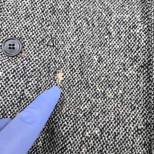 Vintage Burberrys Coat Mens 48R Gray Tweed Wool Made England Button Overcoat 80s - Picture 8 of 18