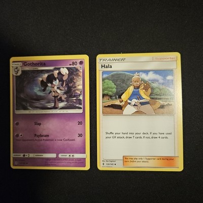 Hala 126/145, Gothorita 53/145 Error Miscut Pokemon Cards SM Guardians Rising NM