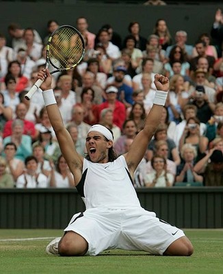 Rafael Nadal of Spain during his semi-final straight sets victory - Old Photo
