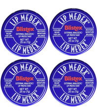 LOT 4x Jars Blistex Lip Medex Cooling Relief for Sore Lips & Moisture 0.25 oz