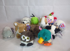 Lot Of 11 VTG Puffkins 4" W/ Tags Bear Walrus Clown Cow Cricket Deer Duck Owl S3