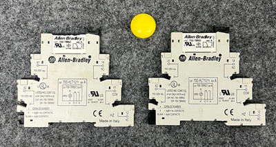 ALLEN BRADLEY 700-HLT1U1 TERMINAL BLOCK RELAY W/SOCKET SER A OAL 3-1/2'' LOT OF 2