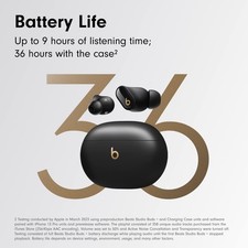 Black/Gold - Beats Studio Buds True Wireless Noise Cancelling Earbuds