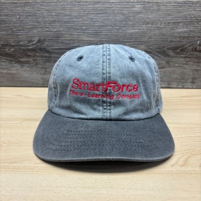 Vintage SmartForce Hat Cap Strap Back Gray Blue Tech E-Learning Promo