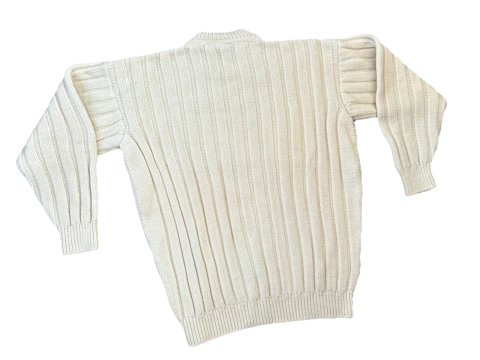 VTG BONNER IRELAND-Cream Cable Knit Wool Fishermans Sweater Mens XL  Heavy Warm - Image 4 of 4