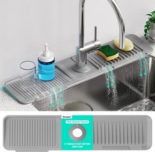 24 Inch Longer Faucet Mat for Kitchen Sink 5  Slope Fast Self-draining Bathroom