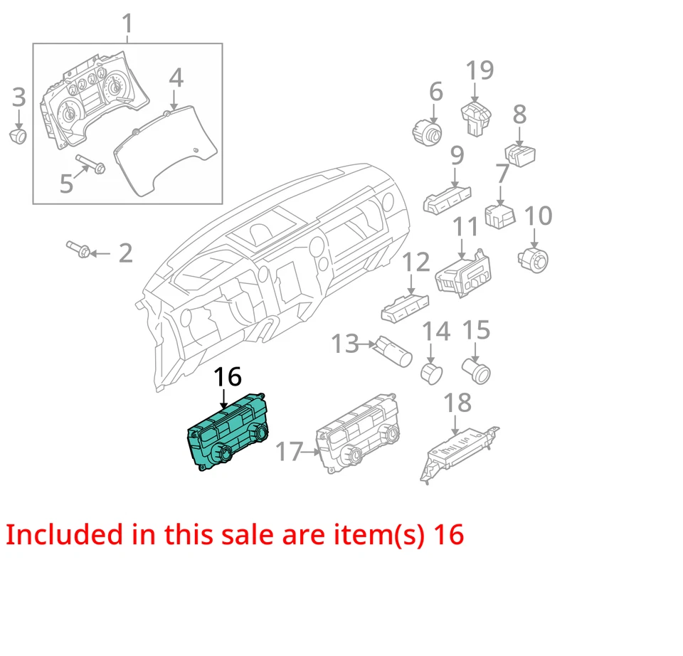Fabricante de equipos originales Climatizador Calor/CA 6,5 X 1,5" Pantalla estrecha 13-14 Ford F150 Pickup 128 Foto 3 de 4