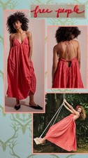 Image of 🪸NEW! GORGEOUS Free People Primmy Midi Dress Ice Coral Sz Large Boho Flowy