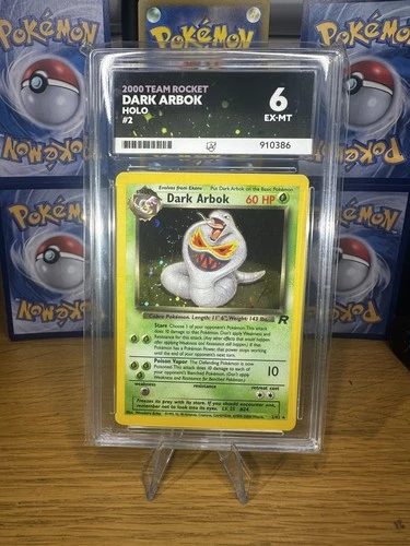 Pokemon Dark Arbok (swirl) - 2/82 Holo Rare Holo - Unlimited - Ace Grading 6