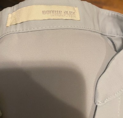 Bonnie Alex Women's Light Blue Roll Tab Sleeve Tunic Blouse Pre-Owned