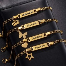 Custom Stainless Steel Name Bracelets DIY Personalized Baby Childrens Bangle
