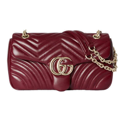 GUCCI GG Marmont Medium $2850 Rosso Ancora Leather Shoulder Bag New & Authentic