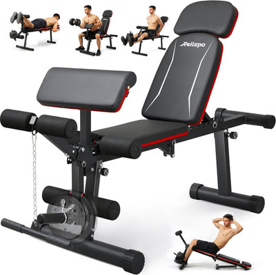 Upgraded Adjustable Weight Bench with Leg Extension and Leg Curl, 9 Back Positio