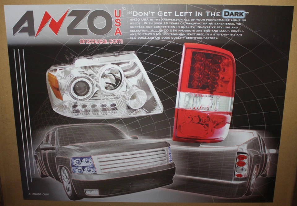 Faro proyector halo 111183 nuevo en caja ANZO EE. UU. - FORD F-150/F-250/BRONCO 1992-1996 Foto 2 de 3