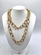 Gold-Tone Chunky Chain Necklace Statement Jewelry Women Fashion Accessory Elegan