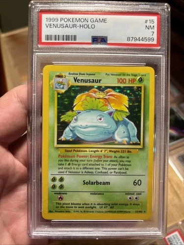 1999 POKEMON BASE SET VENUSAUR HOLO #15/102 PSA 7 NM