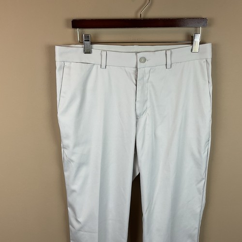 Nike Golfhose Herren 32 x 32 Lt grau beige flach gerade leichtes Polyester - Bild 8 von 12