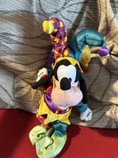 Disney Parks Goofy Jester 11 Vintage Mini Bean Bag Plush HTF