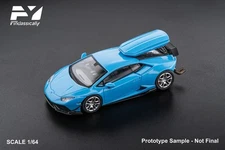Findclassically 1/64 Huracan With Travel Suitcase Sky Blue Blue Luggage Rack