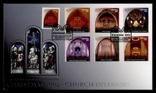 DR WHO 2002 NEW ZEALAND FDC CHRISTMAS CHURCH INTERIOR CACHET COMBO $2 M71051