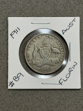 ✅RARE 1911 AUSTRALIAN TWO SHILLING COIN✅KING GEORGE V 92.5% SILVER FLORIN✅