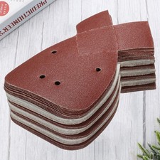 60 Pcs Dark Ear Shaped Sandpaper Discs 4 Hole Grit Sanding Pads