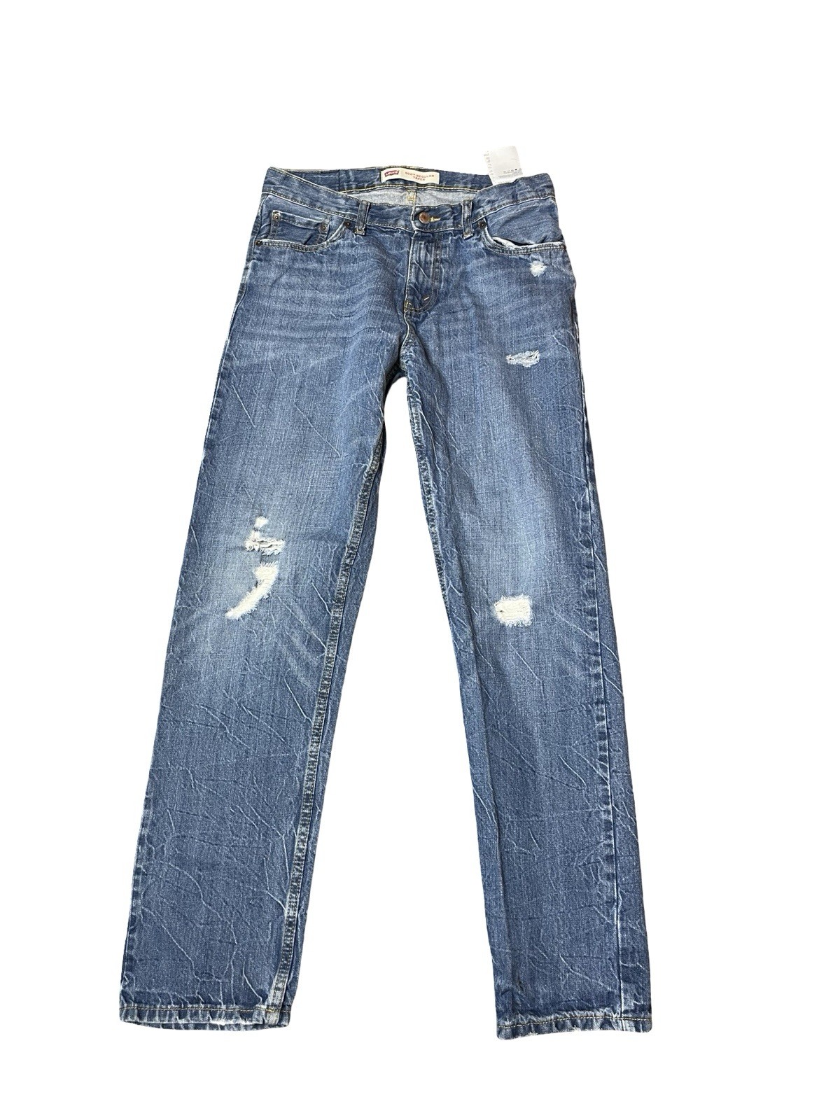 Size 18 Reg Or 29x31 Med Blue Distressed Regular Taper